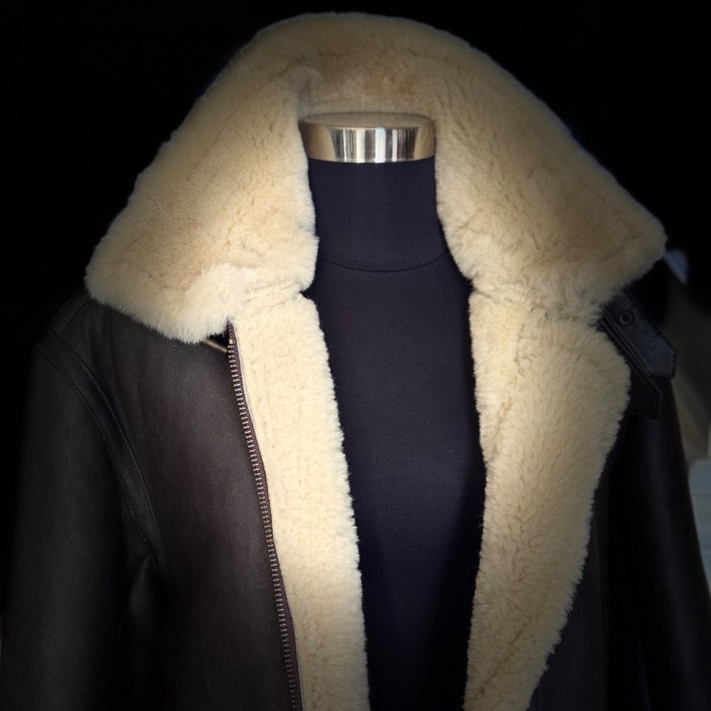 New Sheepskin Shearling B-3 Aviator/Bomber Jacket/Coat - Picture 4 of 16